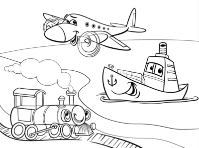Vliegtuig boot trein
