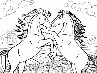 Vechtende paarden 01