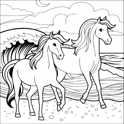 Paard op het strand 01
