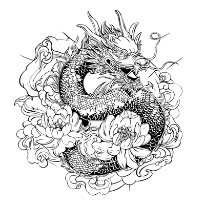 Draak gekruld