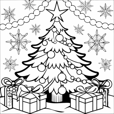 Kerstboom met kadootjes