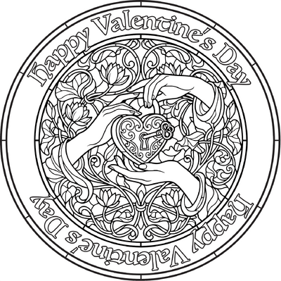 Valentijnsdag glas in lood