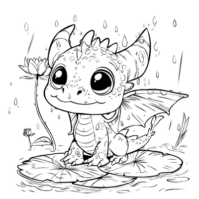 Draak in de regen
