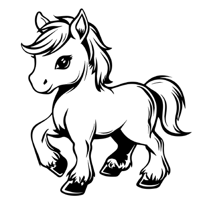 Paarden kleurplaat kind