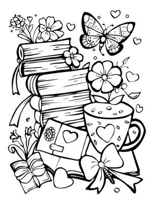 Boeken en vlinder