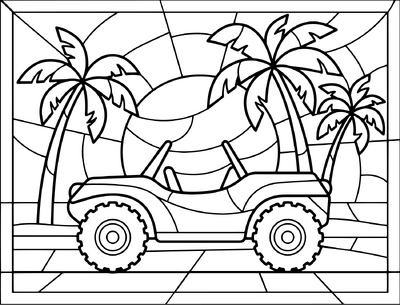 Auto op glas in lood