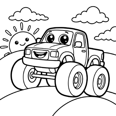 Monstertruck met zon