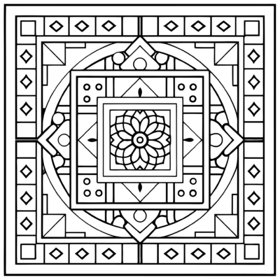 Tibetaanse vierkante mandala 04