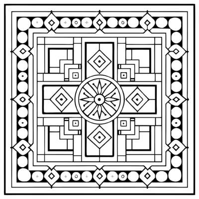 Tibetaanse vierkante mandala 06