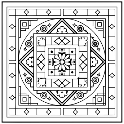 Tibetaanse vierkante mandala 09