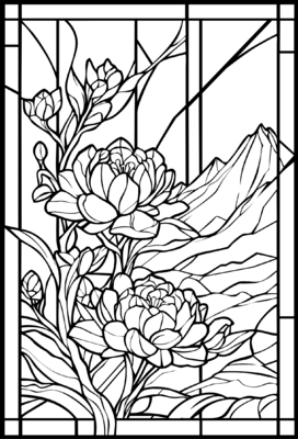 Bloemen glas in lood 01