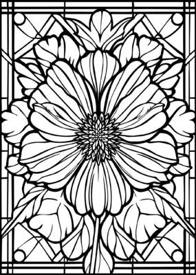 Bloemen glas in lood 03