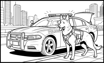Politieauto met politiehond